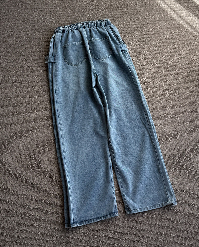Vintage Washed Wide Leg Jeans