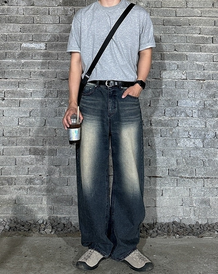 Vintage Wide Leg Denim Jeans Cleanfit Style