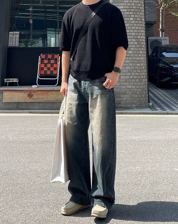Vintage Wide Leg Denim Jeans Cleanfit Style