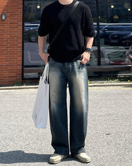 Vintage Wide Leg Denim Jeans Cleanfit Style
