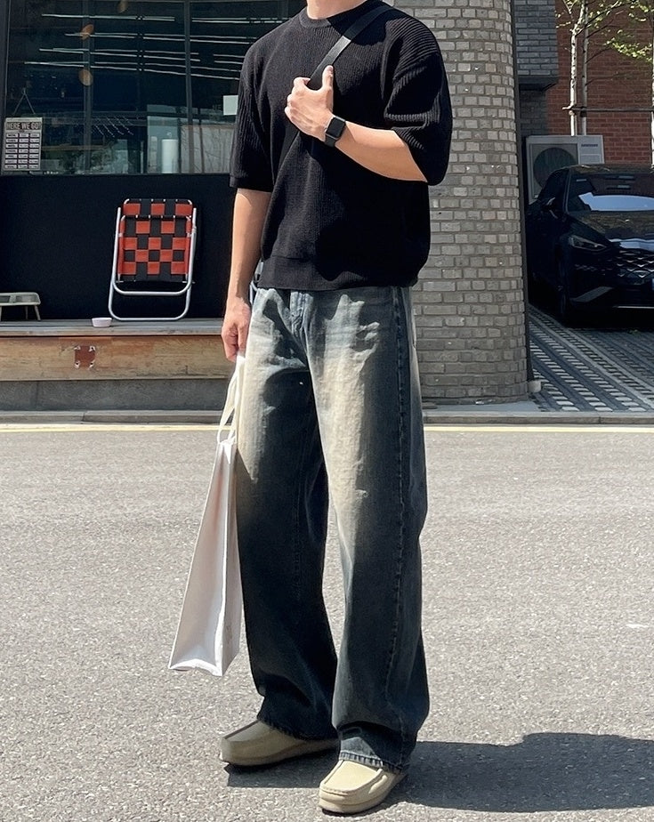 Vintage Wide Leg Denim Jeans Cleanfit Style