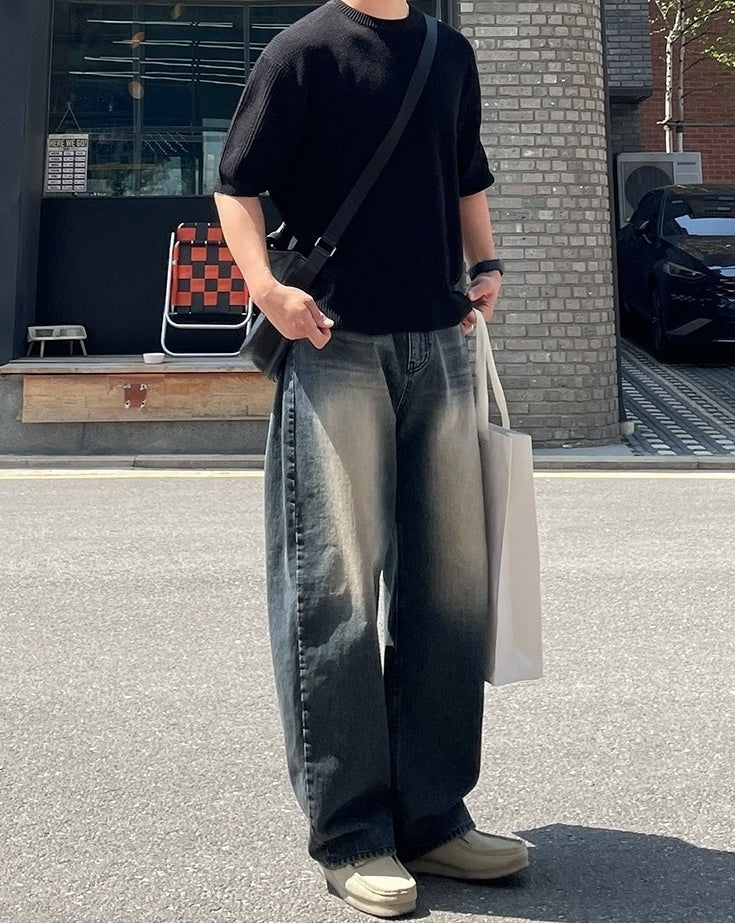 Vintage Wide Leg Denim Jeans Cleanfit Style