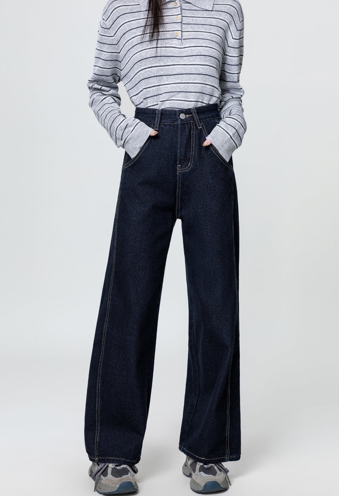 Vintage Wide Leg High Waist Denim Jeans