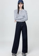 Vintage Wide Leg High Waist Denim Jeans