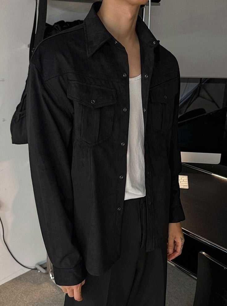 Vintage Workwear Collar Casual Overshirt Jacket