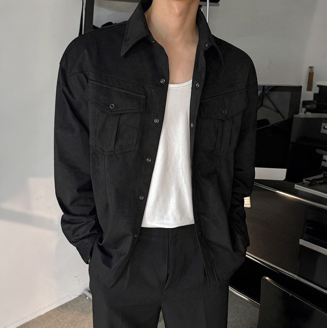 Vintage Workwear Collar Casual Overshirt Jacket