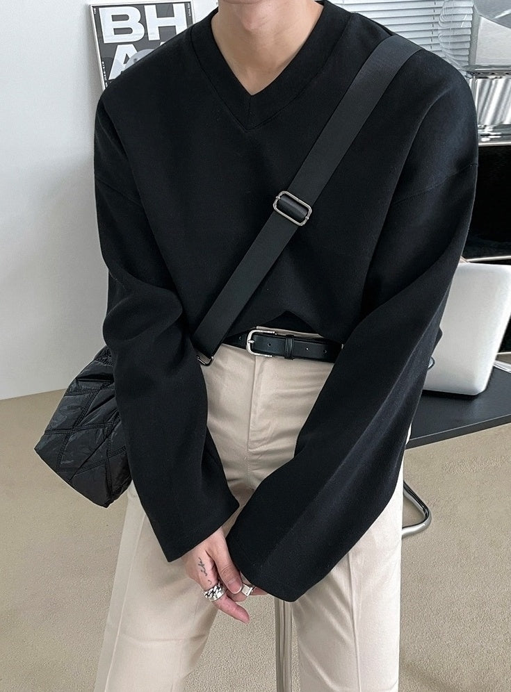 Vneck Pullover Casual Sweatshirt