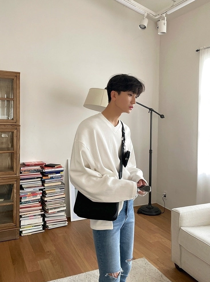 Vneck Pullover Casual Sweatshirt