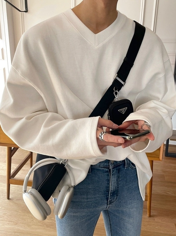 Vneck Pullover Casual Sweatshirt