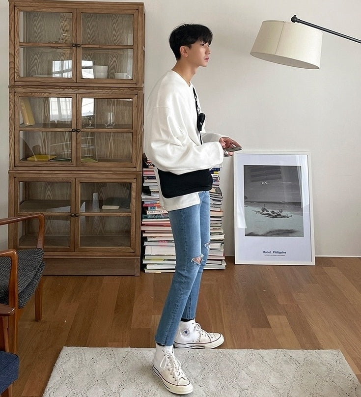Vneck Pullover Casual Sweatshirt