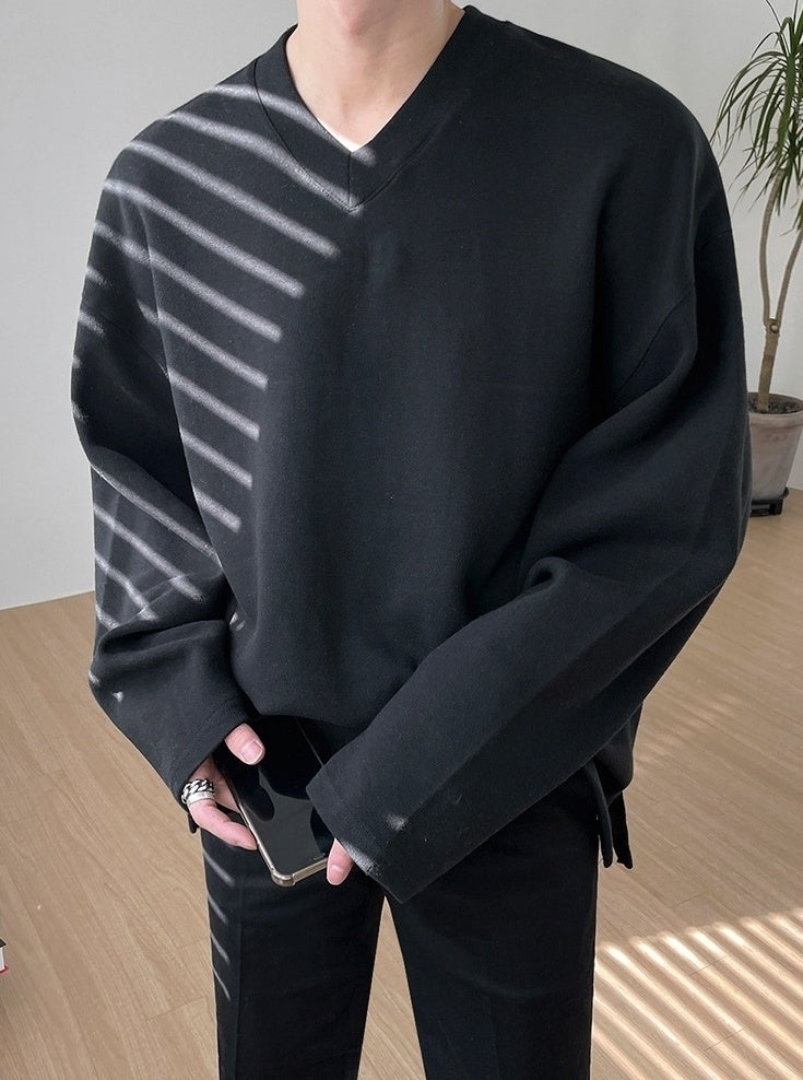 Vneck Pullover Casual Sweatshirt