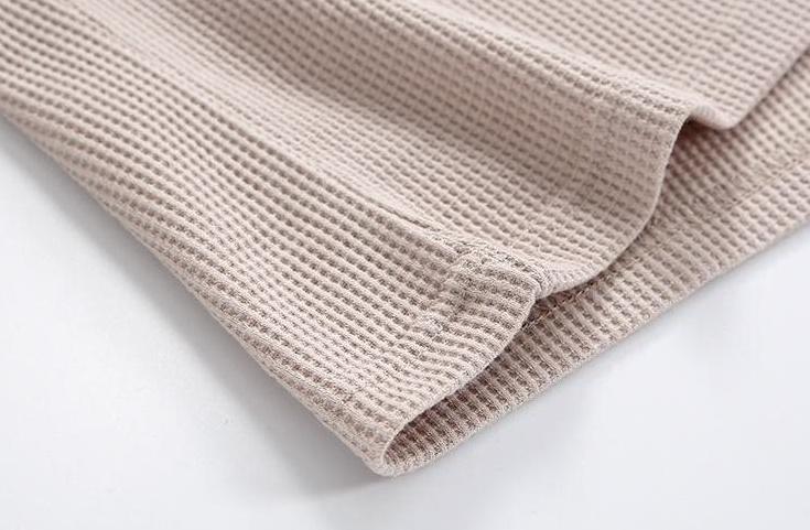 Waffle Knit Long Sleeve Crewneck Sweatshirt