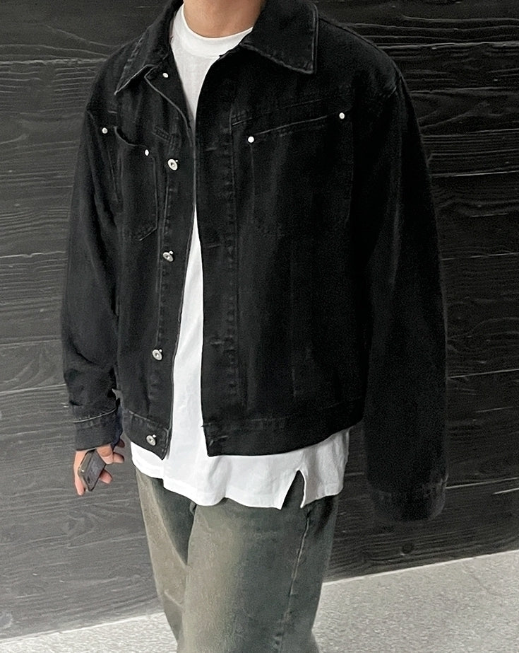 Washed Denim Casual Jacket Stylish Trendy Coat