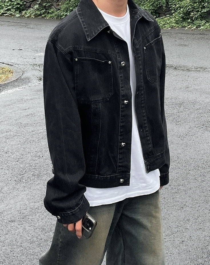 Washed Denim Casual Jacket Stylish Trendy Coat