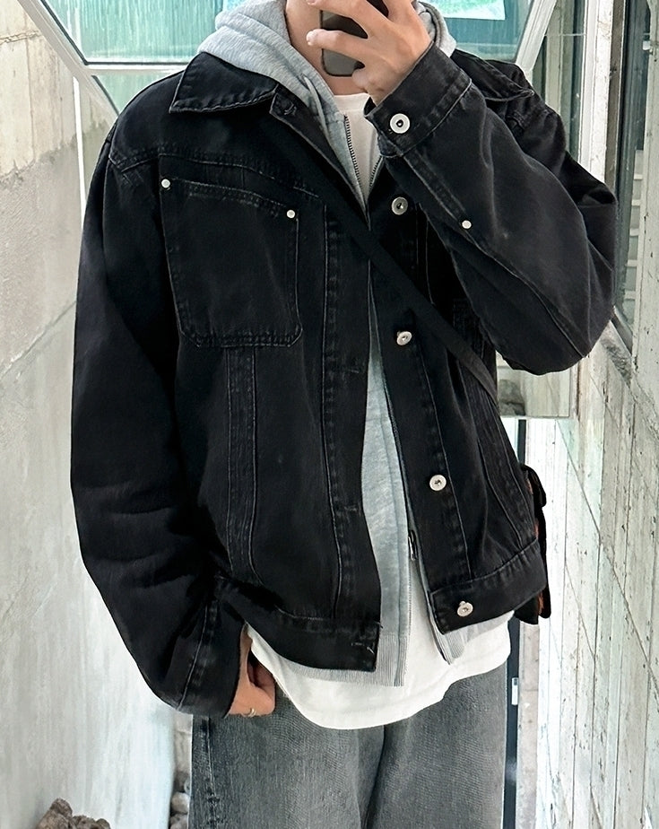 Washed Denim Casual Jacket Stylish Trendy Coat