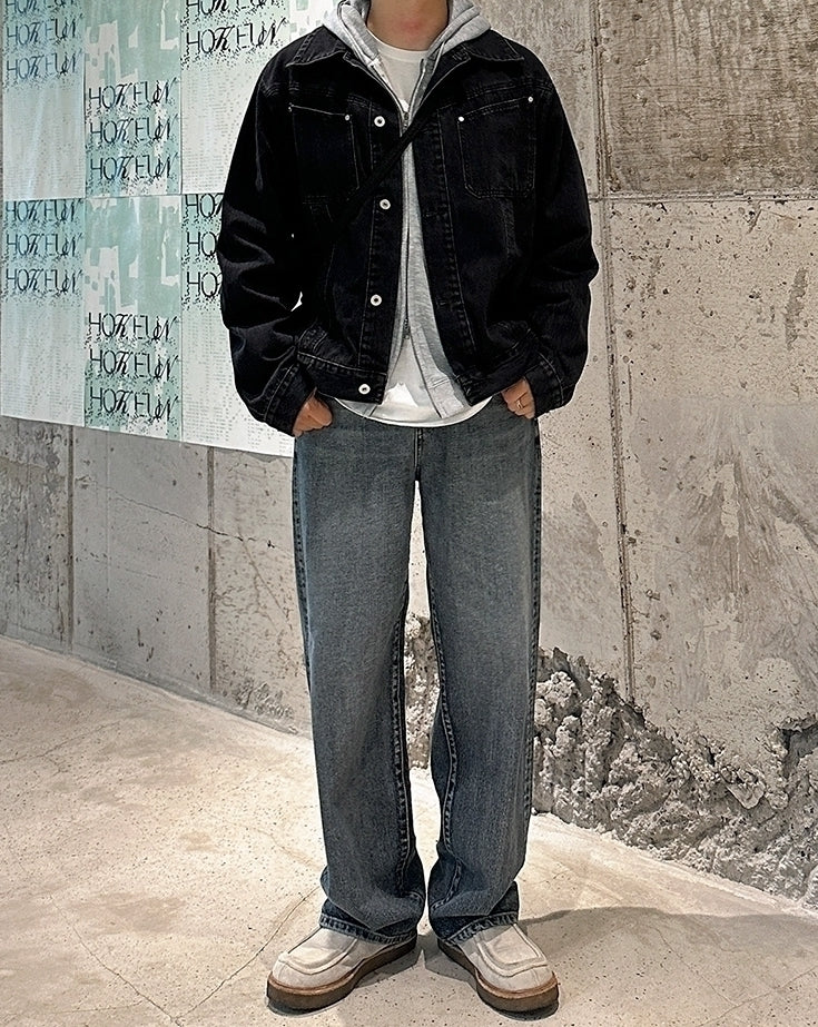 Washed Denim Casual Jacket Stylish Trendy Coat