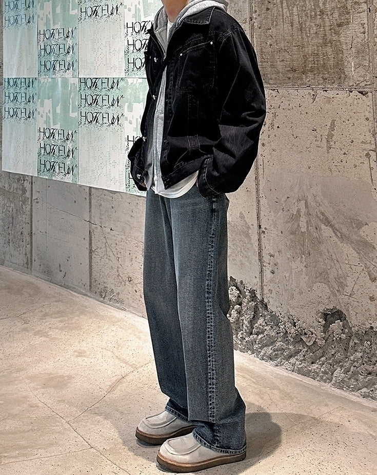 Washed Denim Casual Jacket Stylish Trendy Coat