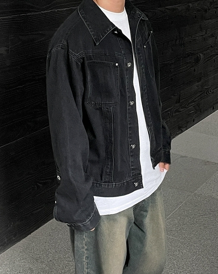 Washed Denim Casual Jacket Stylish Trendy Coat