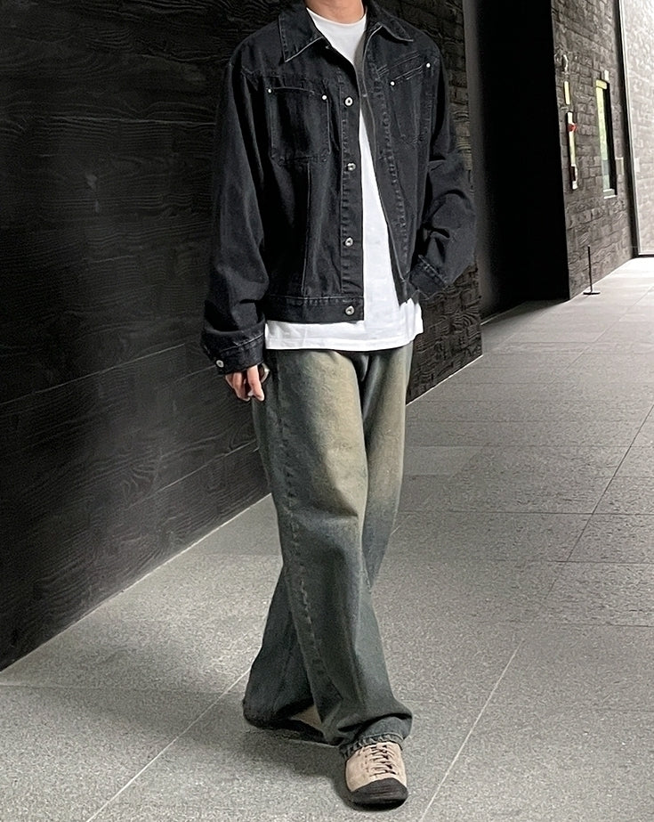 Washed Denim Casual Jacket Stylish Trendy Coat