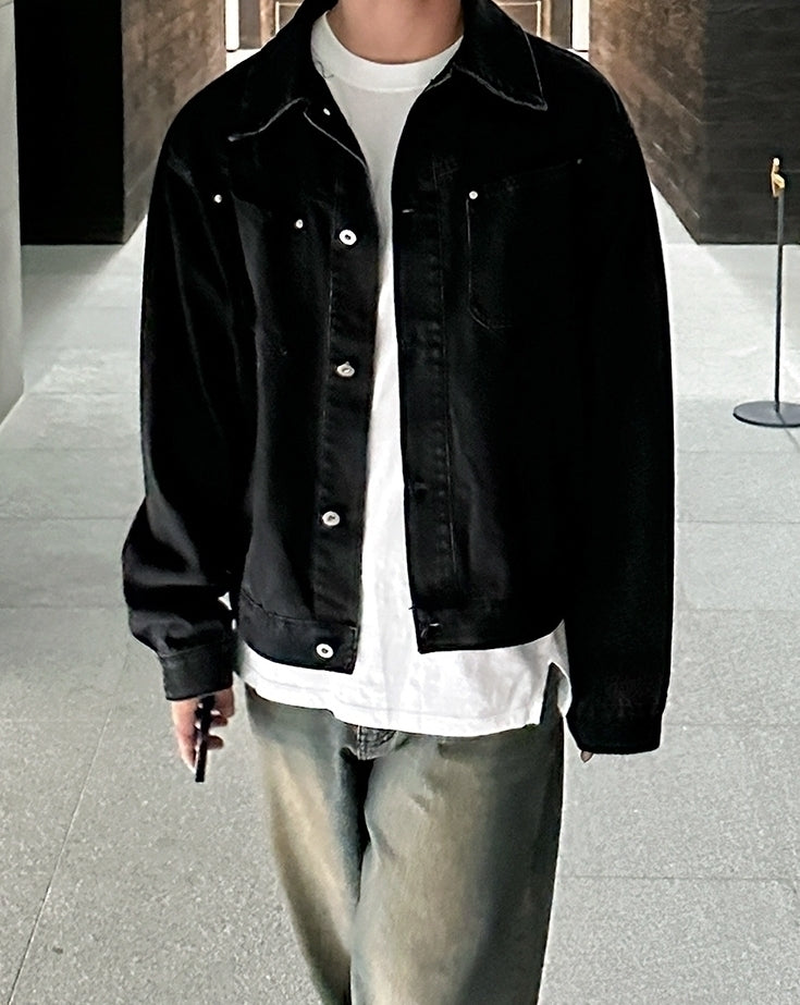 Washed Denim Casual Jacket Stylish Trendy Coat