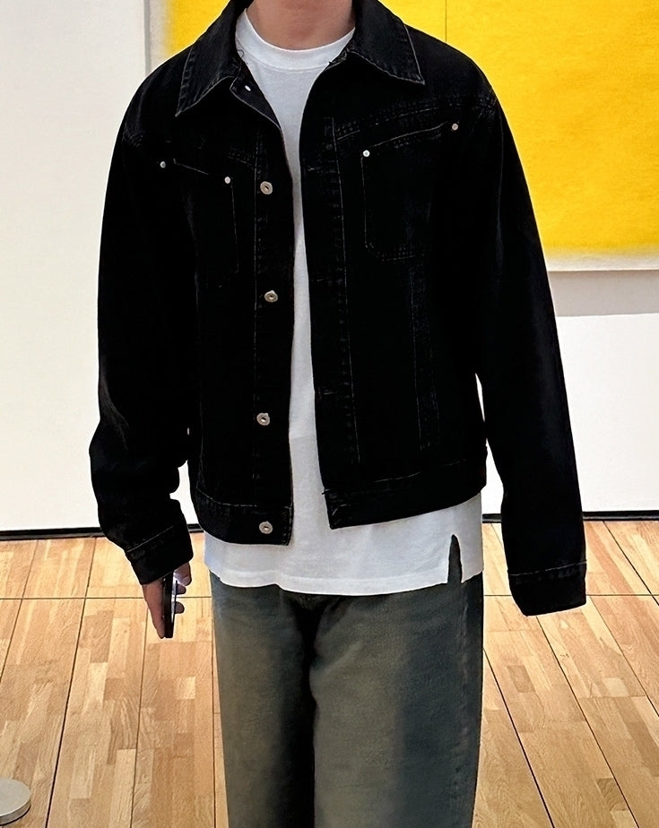 Washed Denim Casual Jacket Stylish Trendy Coat