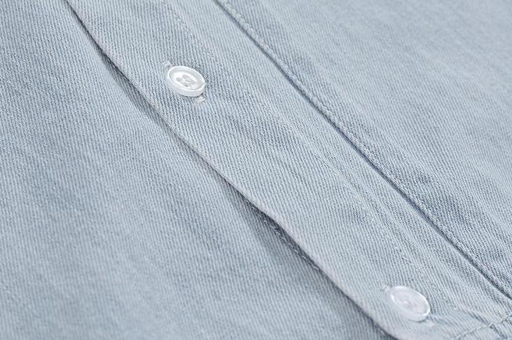 Washed Denim Patchwork Casual Shirt