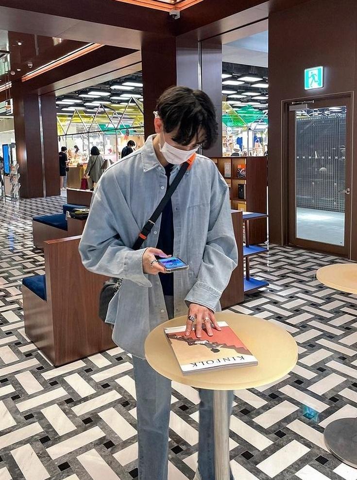 Washed Denim Patchwork Casual Shirt