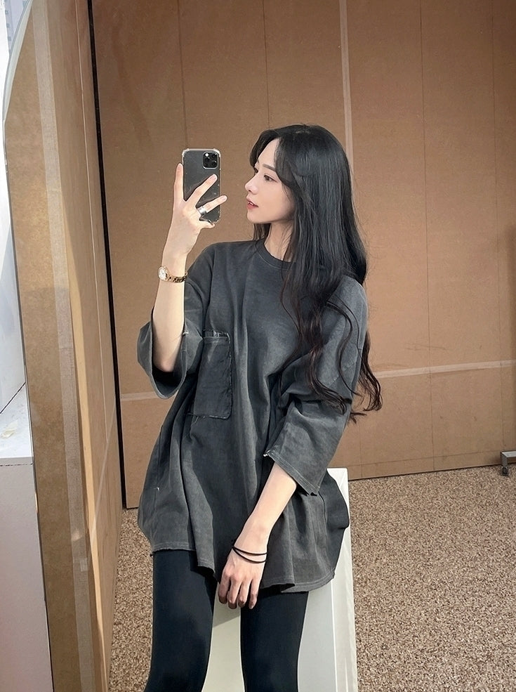 Washed Gray Loose Fit T-Shirt