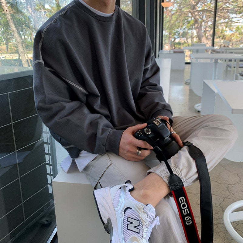 Washed Pullover Loose Sweatshirt