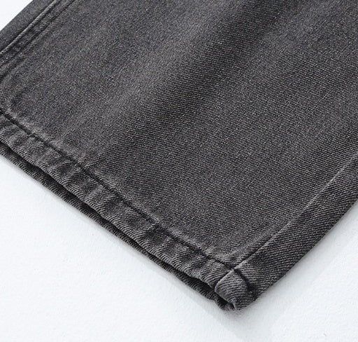 Washed Straight Leg Denim Casual Pants