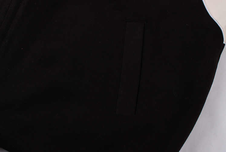 Black Polo Collar Zip Up Jacket