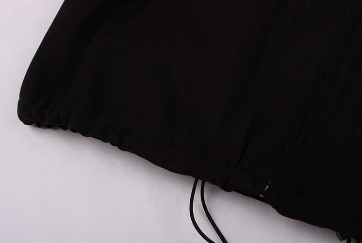 Black Polo Collar Zip Up Jacket