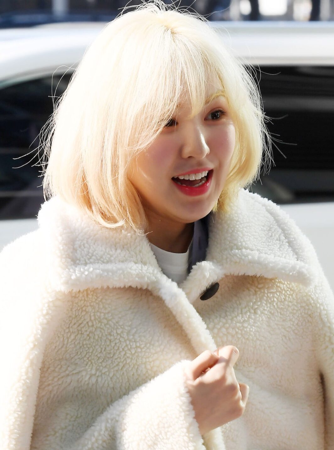 Creamy White Winter Lamb Wool Jacket