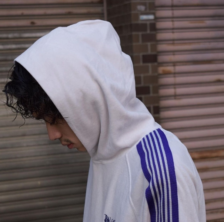 White Butterfly Stripes Track Hoodie