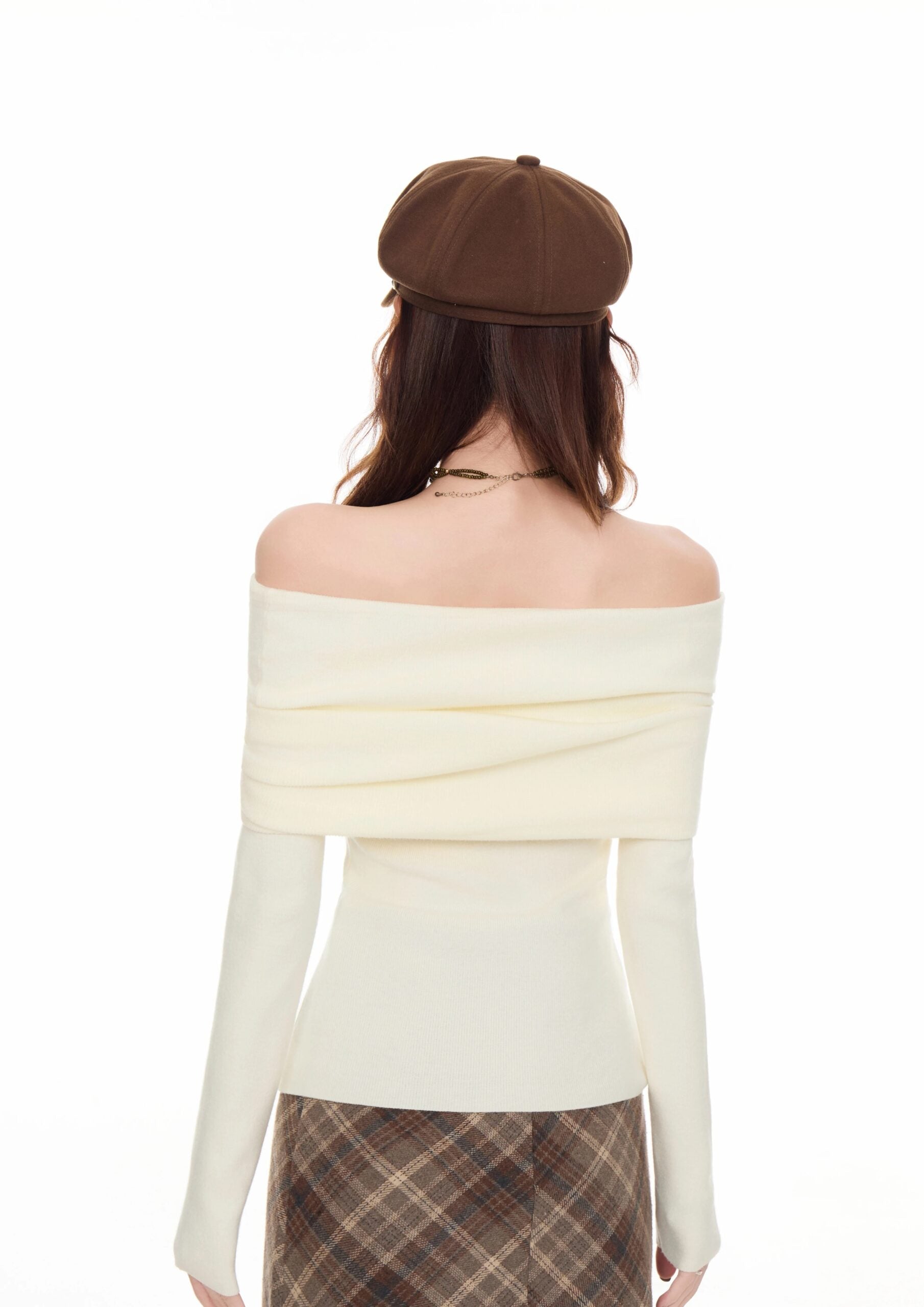 White Acubi Cream Off Shoulder Top