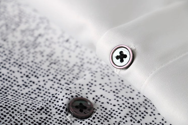 White And Black Splatter-Style Ombre Shirt