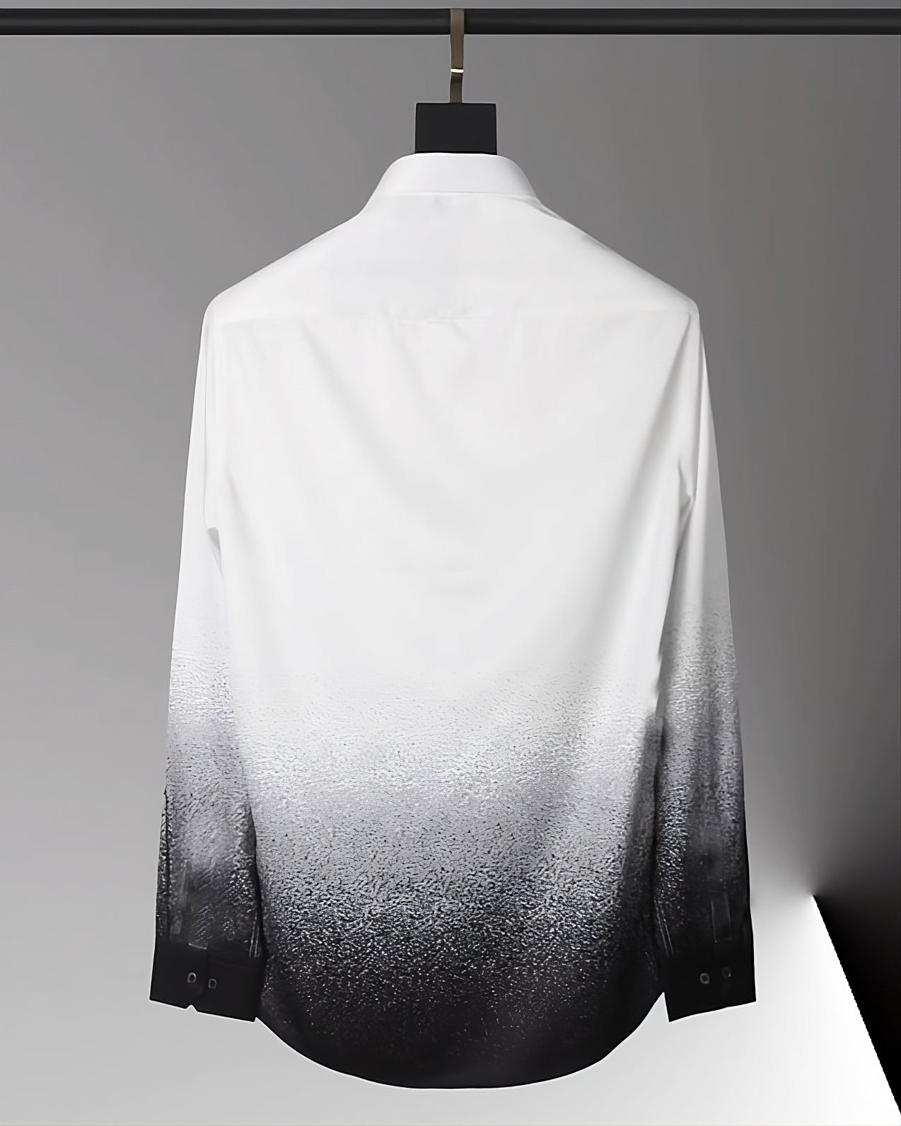 White And Black Splatter-Style Ombre Shirt
