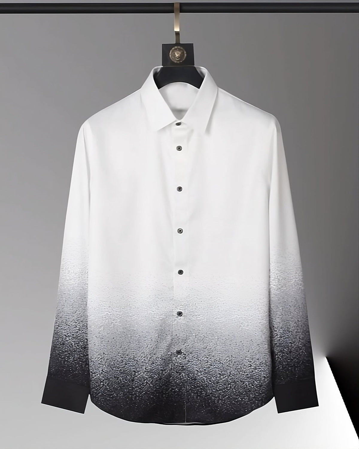 White And Black Splatter-Style Ombre Shirt