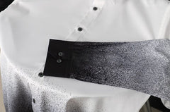 White And Black Splatter-Style Ombre Shirt