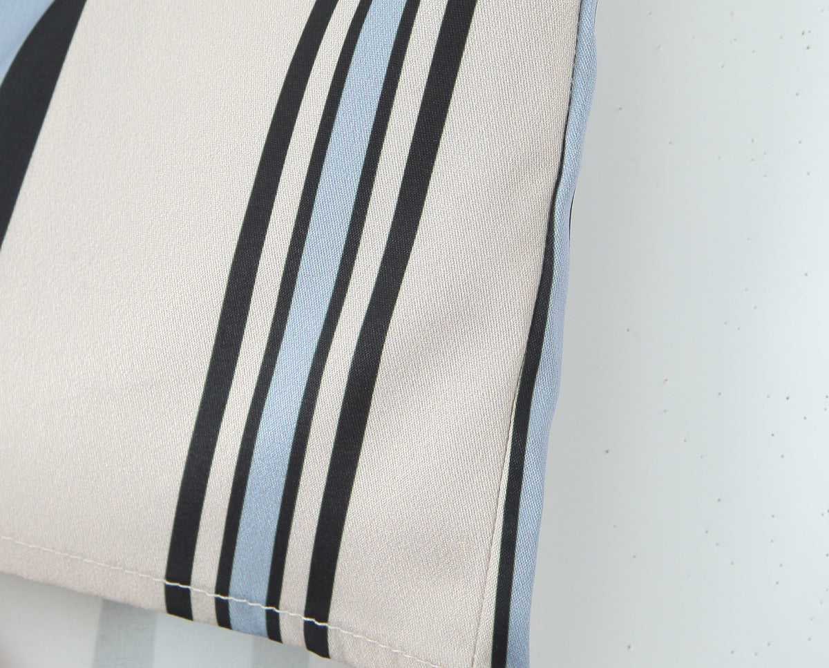 White And Blue Stripe Collared Halter Top