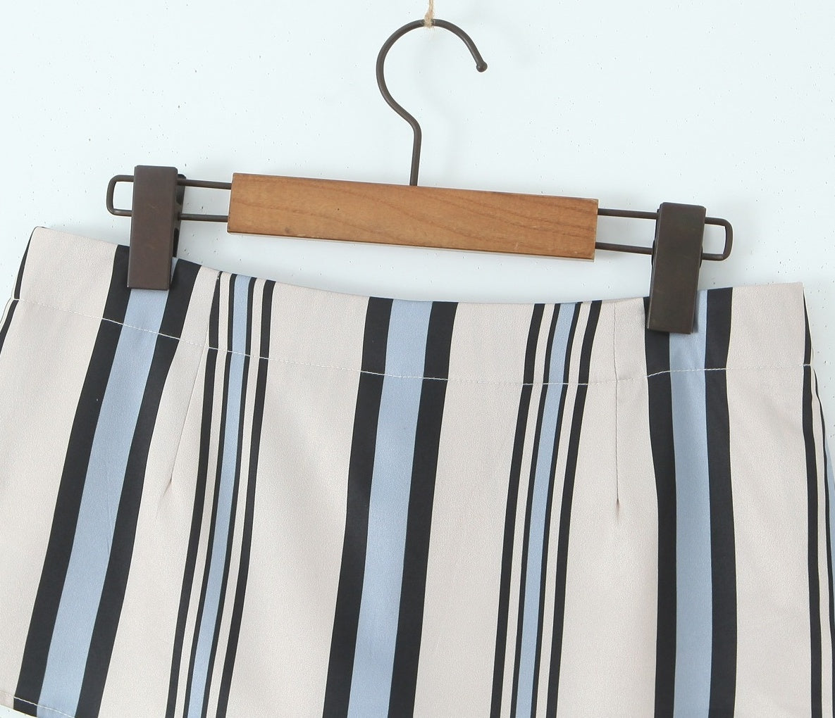 White And Blue Stripes Mini Skort