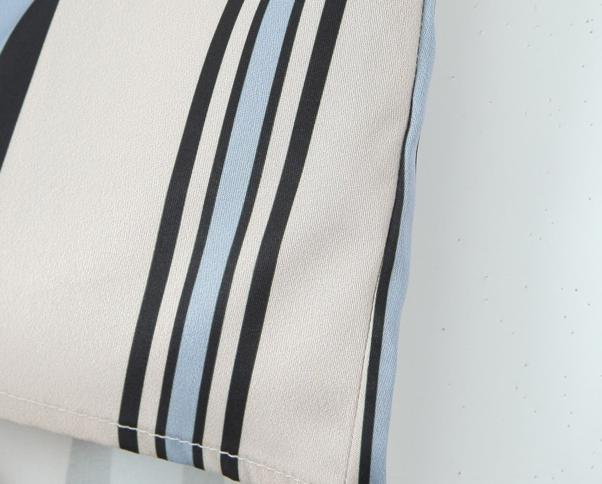 White And Blue Stripes Mini Skort