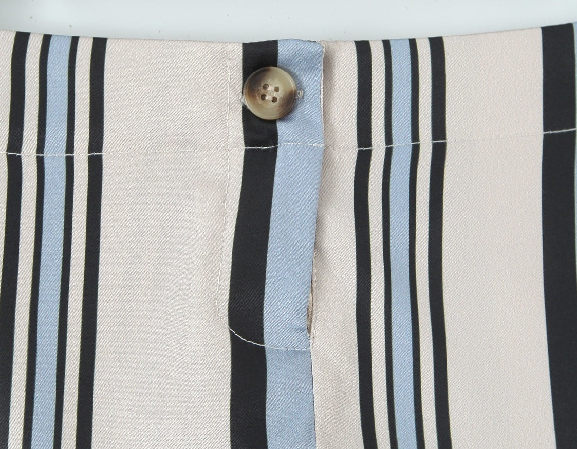 White And Blue Stripes Mini Skort