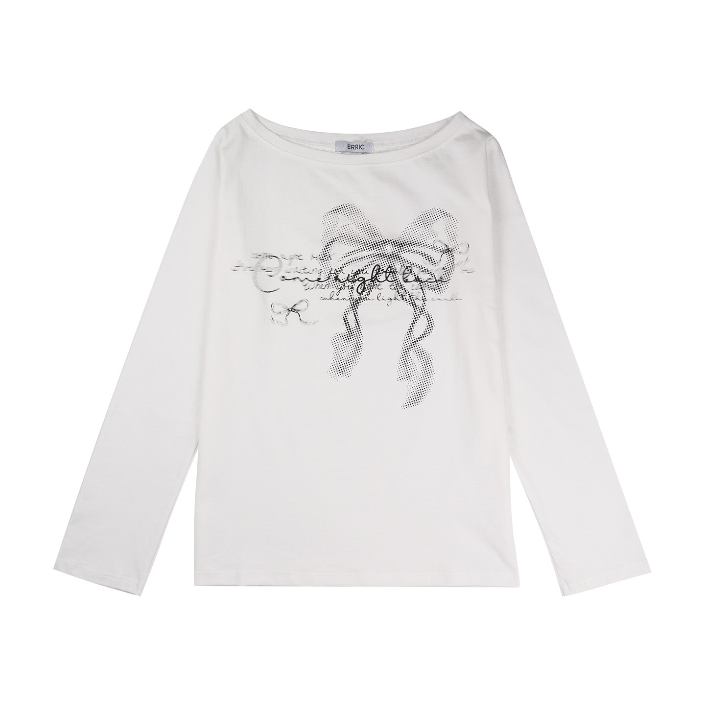 White Bow Graphic Long Sleeve T-Shirt