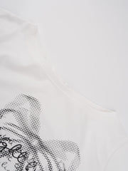White Bow Graphic Long Sleeve T-Shirt