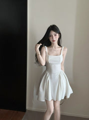 White Bow Peplum Dress
