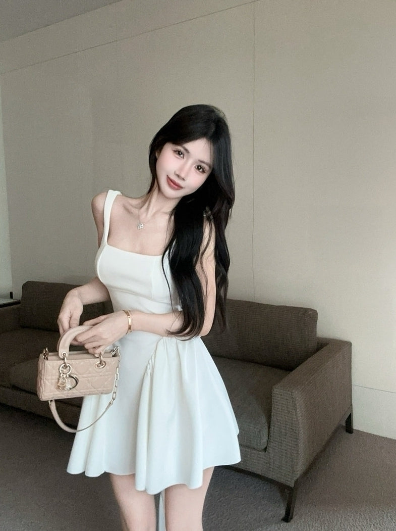 White Bow Peplum Dress