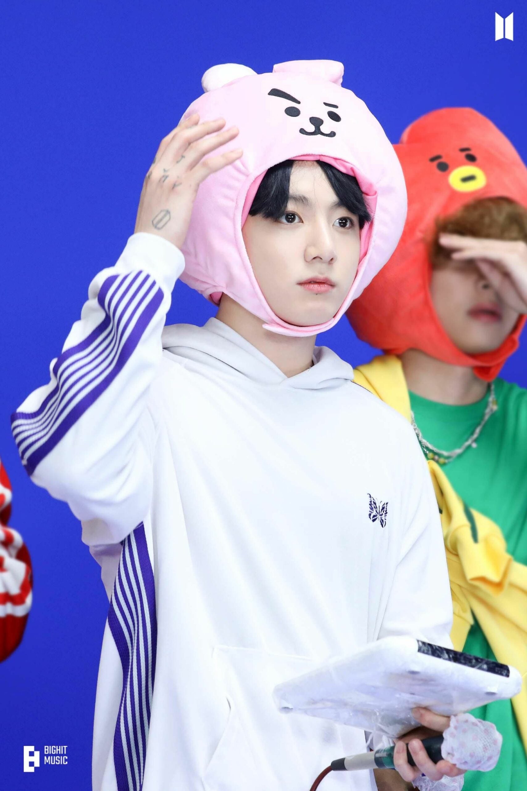 White Butterfly Stripes Track Hoodie