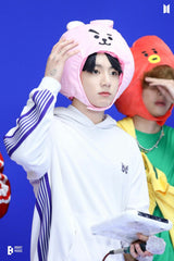 White Butterfly Stripes Track Hoodie