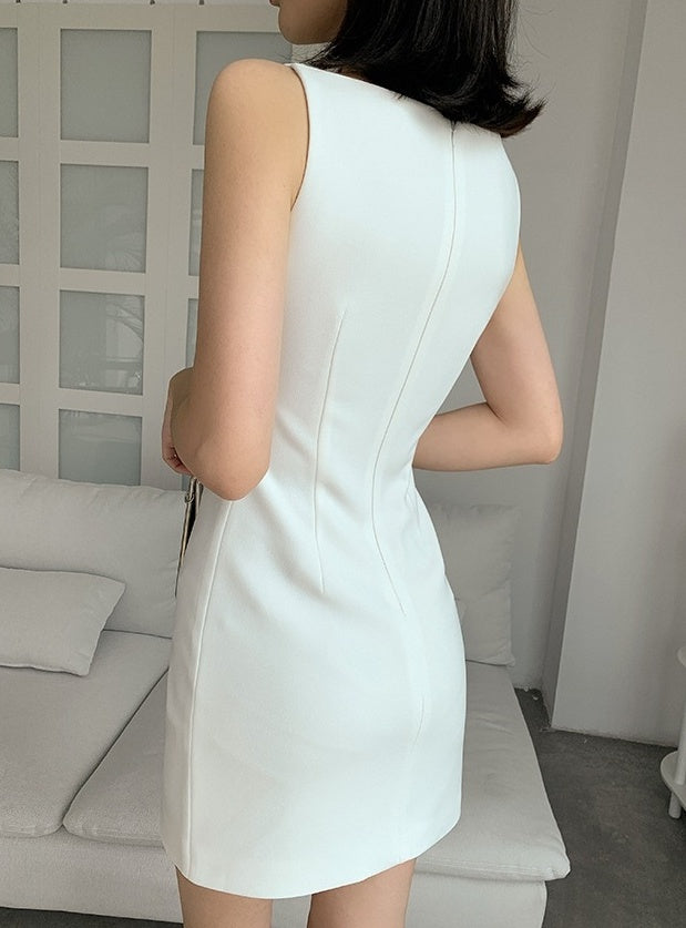 White Casual A-Line Dress